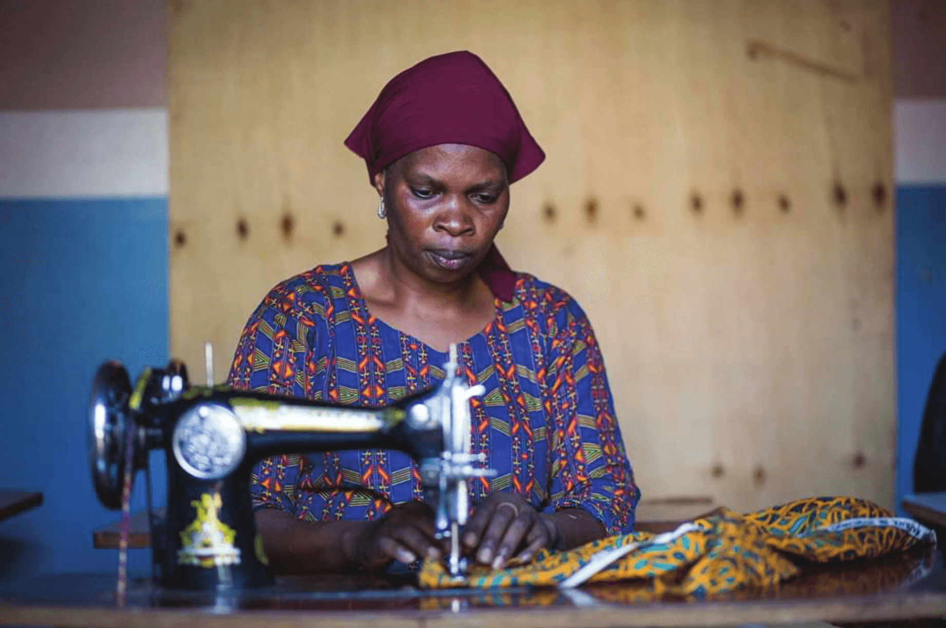 Artisan woman sewing